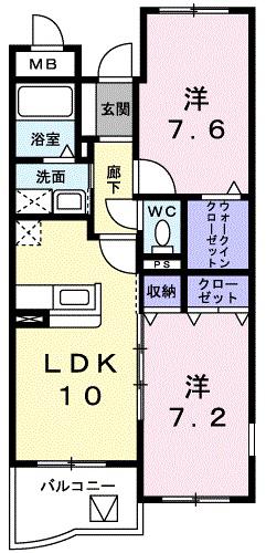 サニーヒル(2LDK/1階)の間取り写真