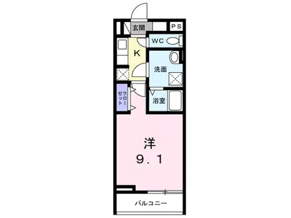 エスポワールK(1K/2階)の間取り写真