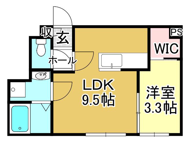 イオ・リアン坂本II(1LDK/1階)の間取り写真