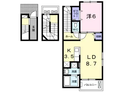 ヴィラ・エクセル新広(1LDK/3階)の間取り写真