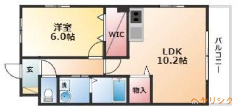 グローバル ガーデン(1LDK/2階)の間取り写真