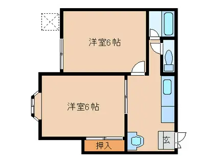 エーデルコーポラス(2K/1階)の間取り写真