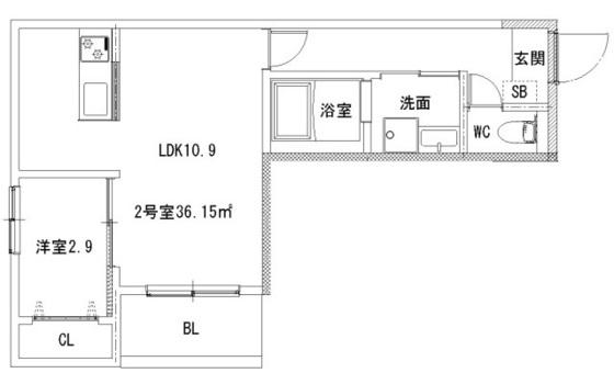 フォレスト青崎(1LDK/1階)の間取り写真