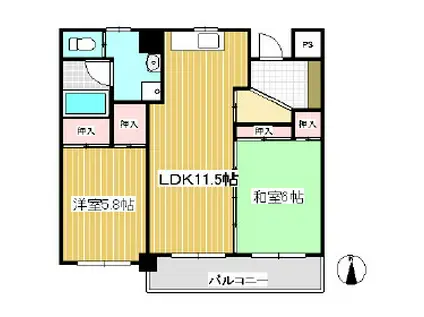 モアグレース16(2LDK/3階)の間取り写真