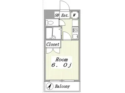 ディアロード(1K/1階)の間取り写真