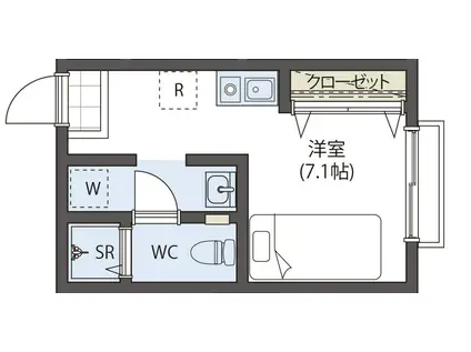 最上階シエスタヴィラ橋本ヴェルデ(ワンルーム/3階)の間取り写真