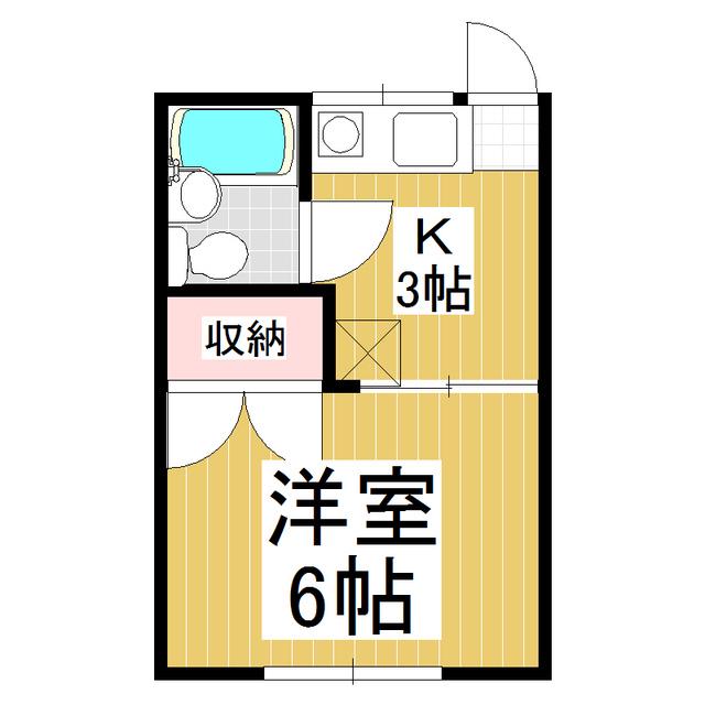 コーポ岡田D棟(1K/1階)の間取り写真