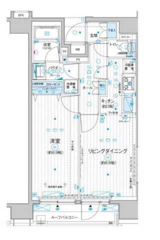 メインステージ入谷IV(1LDK/15階)の間取り写真