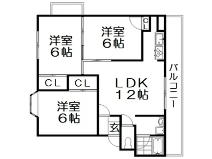 メゾンドサクラ(3LDK/2階)の間取り写真