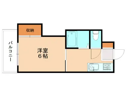 シャトレ境川II(1K/3階)の間取り写真