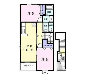 フェリーチェ I(2LDK/2階)の間取り写真