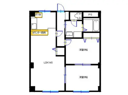 サンヒルズ西今宿(2LDK/2階)の間取り写真