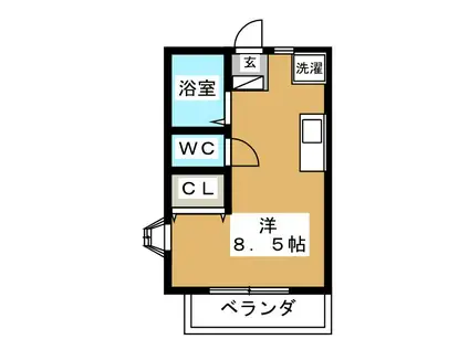 ハイツールナー(ワンルーム/1階)の間取り写真
