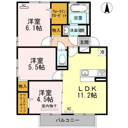 アンヌプリ(3LDK/2階)の間取り写真