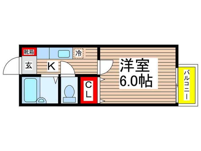 セラヴィ亥鼻(1K/1階)の間取り写真