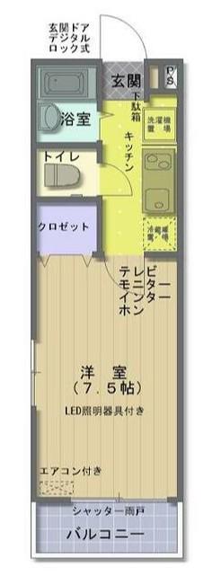 ジュエルミサワ(1K/2階)の間取り写真
