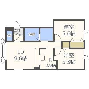 マーンハイムT(2LDK/2階)の間取り写真