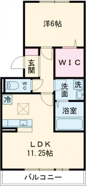 グラニュースクェア(1LDK/1階)の間取り写真