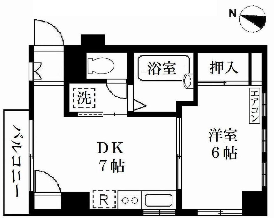 瀬田FLATS(1DK/2階)の間取り写真