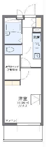 レオパレスメゾン MII(1K/4階)の間取り写真