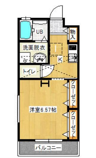 アメニティ戸田II(1K/2階)の間取り写真