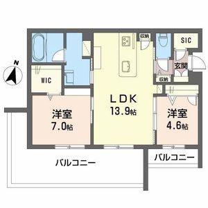 PARADISO琴平(2LDK/4階)の間取り写真