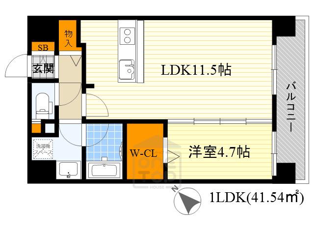アグレアーブル(1LDK/4階)の間取り写真