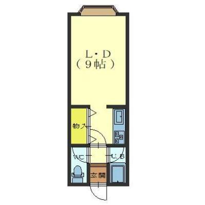 アル白鳥I(1K/2階)の間取り写真