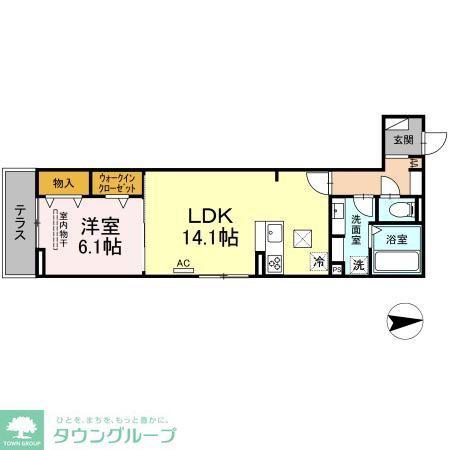 CIEL太閤通(1LDK/1階)の間取り写真