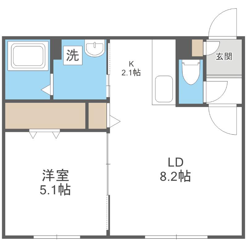 PROGRACE S19(1LDK/1階)の間取り写真