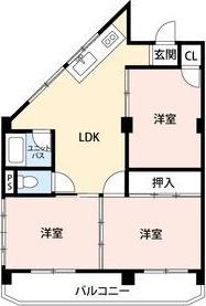 メゾン丸山(3DK/1階)の間取り写真