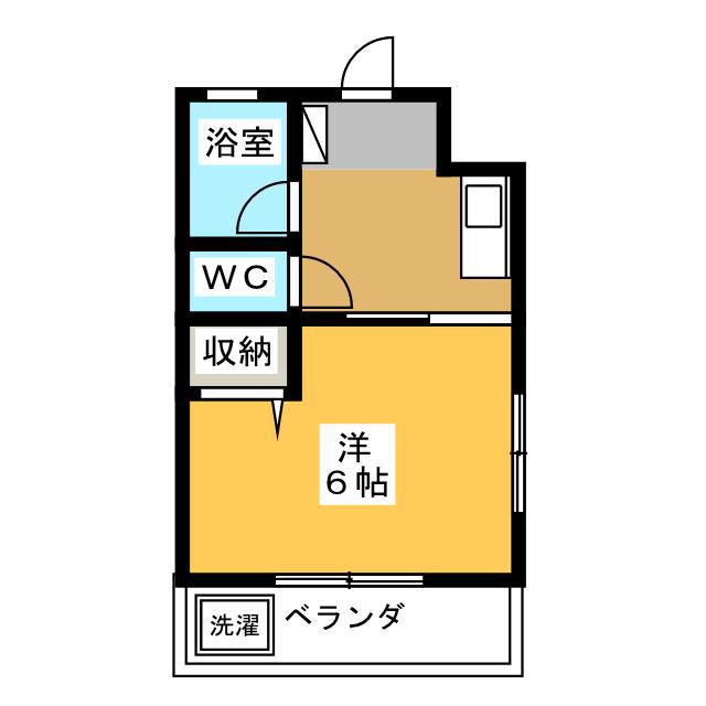 ハイツゆず(1K/3階)の間取り写真