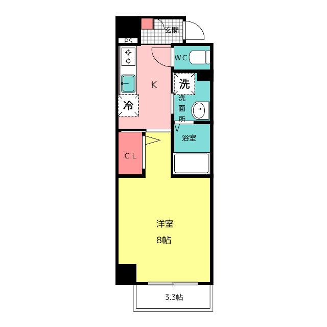 セラヴィ箱崎(1K/6階)の間取り写真