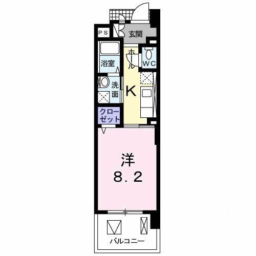 グレイス コート(1K/5階)の間取り写真