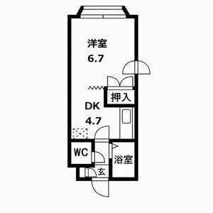 プレサント北8条B(1DK/4階)の間取り写真