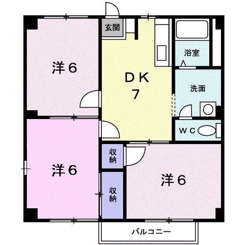 サニ-クレスト(3DK/1階)の間取り写真