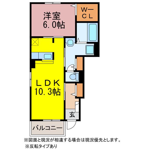 ミニョン(1LDK/1階)の間取り写真