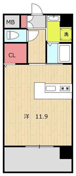ソラーレ広島(ワンルーム/7階)の間取り写真
