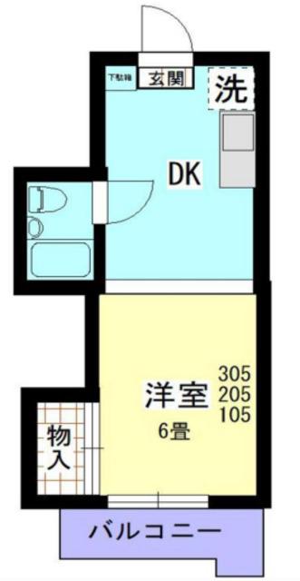 アーバンハイツ(1DK/2階)の間取り写真