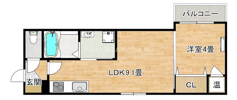 F ASECIA THEMIS(1LDK/2階)の間取り写真