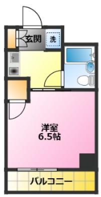 グレイスコート幸II(1K/2階)の間取り写真