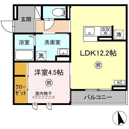 PREMILIFE大州浜(1LDK/3階)の間取り写真