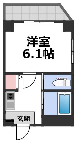 ええハウス(1K/2階)の間取り写真