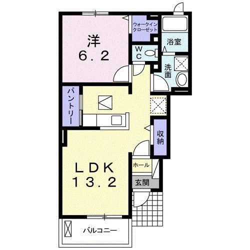 シャルマンI(1LDK/1階)の間取り写真