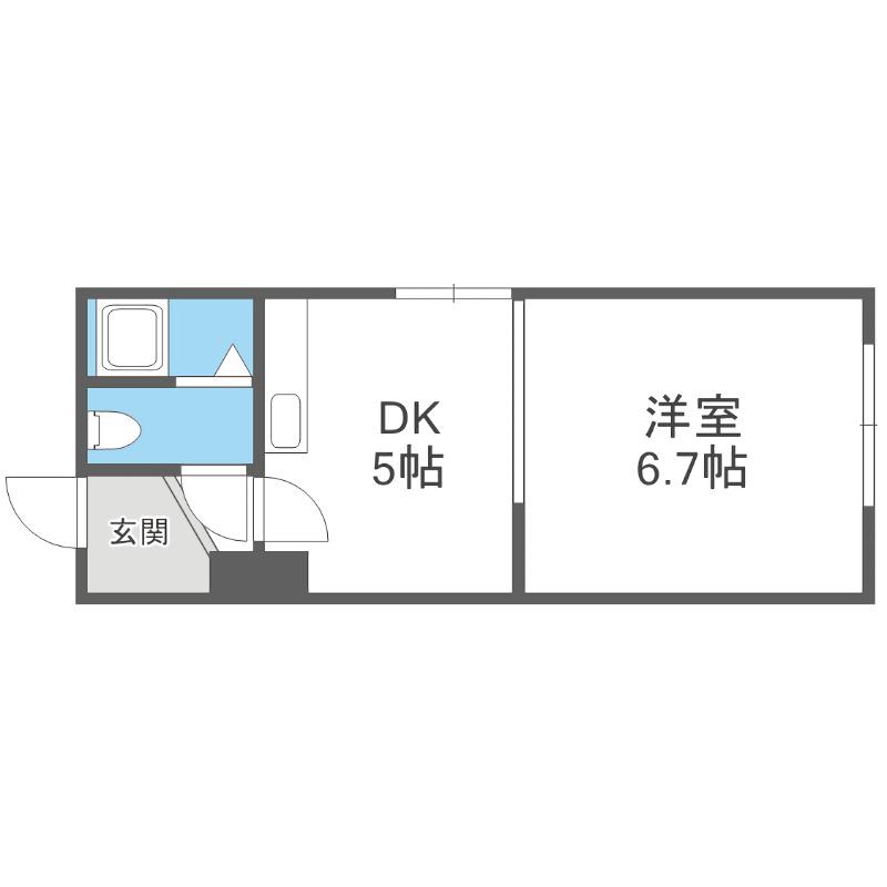 コーポかなや(1DK/4階)の間取り写真