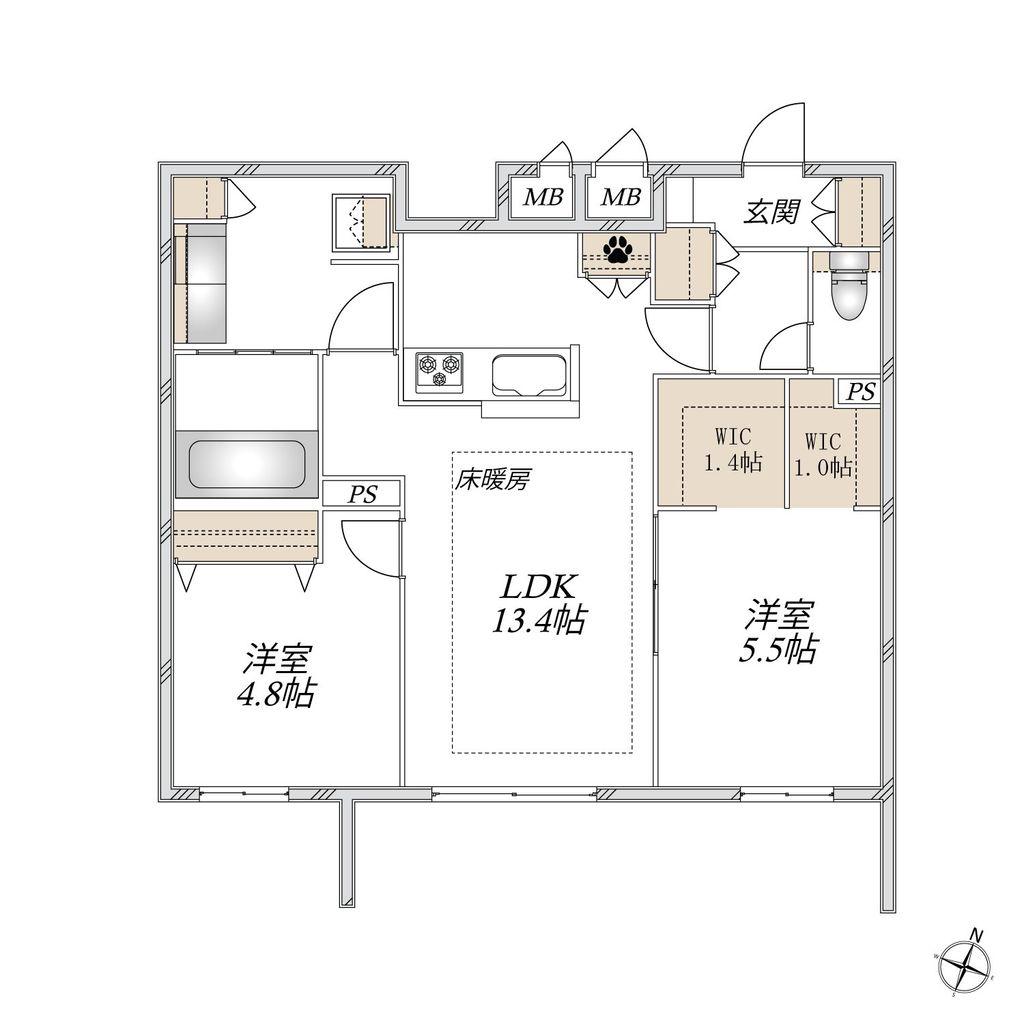 CHOUETTE MAISON(2LDK/1階)の間取り写真