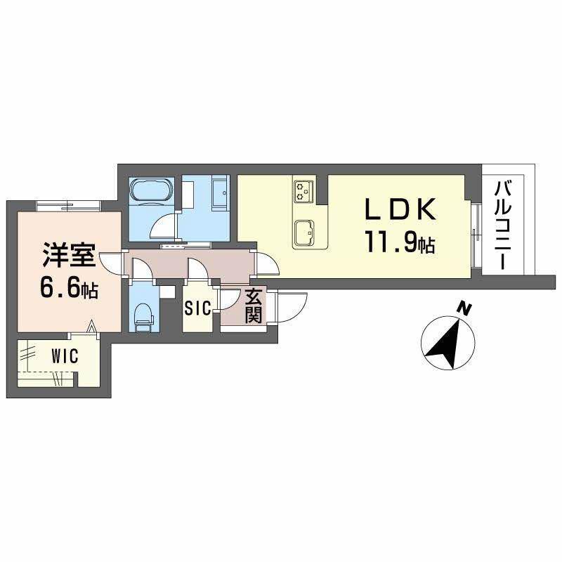 LE・ECRACIE(1LDK/2階)の間取り写真