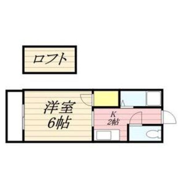 サンライズカノン(ワンルーム/2階)の間取り写真