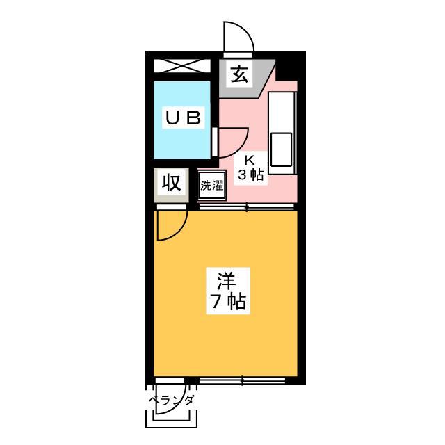 ホワイトベース(1K/3階)の間取り写真