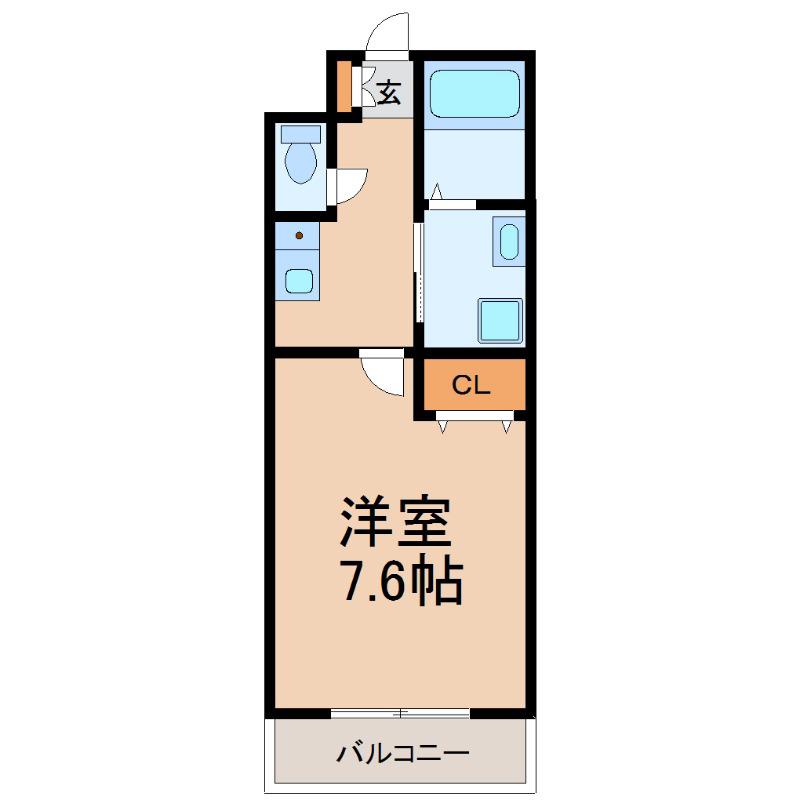 マンションウエイヴ(1K/3階)の間取り写真